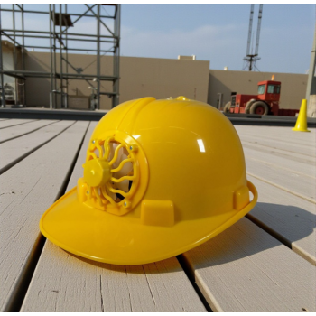 Gambar produk SDJZT Helm Proyek Konstruksi K3 Kipas Tenaga Surya Safety PE Material - LM02