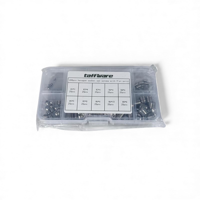 Taffware Set Baut L Tanam Sekrup Soket Hex M3-M8 Headless 200 PCS - A2-70 Gambar produk Taffware Set Baut L Tanam Sekrup Soket Hex M3-M8 Headless 200 PCS - A2-70