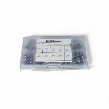 Gambar produk Taffware Set Baut L Tanam Sekrup Soket Hex M3-M8 Headless 200 PCS - A2-70