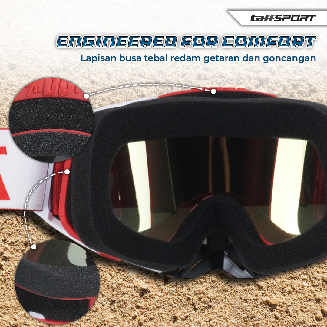 TaffSPORT Kacamata Helm Motor Goggles UV400 Protection Windproof Reflective - UV400 Gambar produk TaffSPORT Kacamata Helm Motor Goggles UV400 Protection Windproof Reflective - UV400