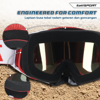 Gambar produk TaffSPORT Kacamata Helm Motor Goggles UV400 Protection Windproof Reflective - UV400