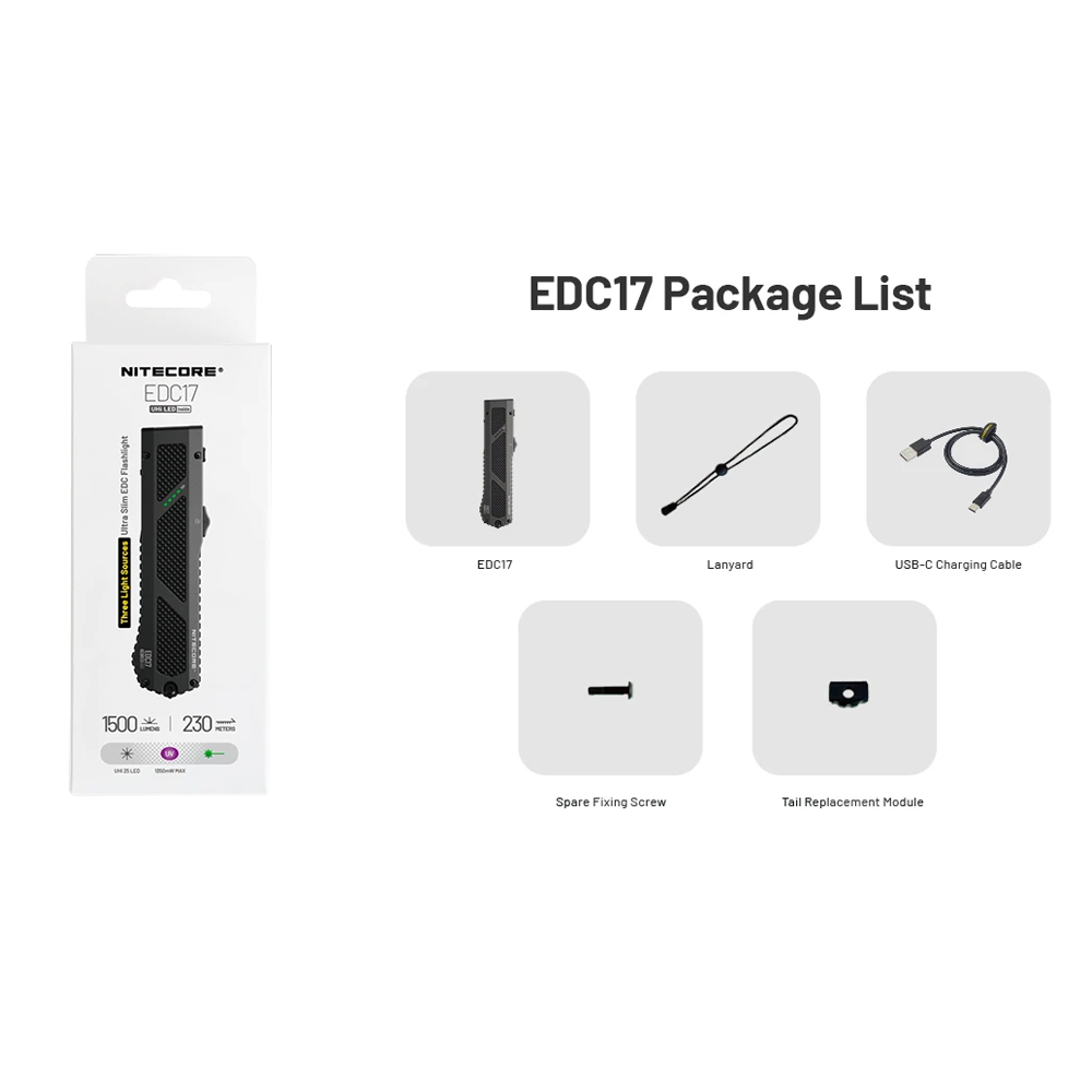 NITECORE Senter LED Flashlight UHi 25 UV Laser Light IPX7 1500 Lumens - EDC17 Gambar produk NITECORE Senter LED Flashlight UHi 25 UV Laser Light IPX7 1500 Lumens - EDC17