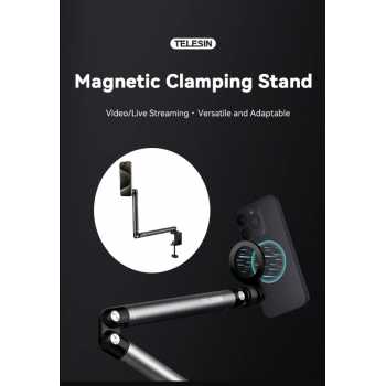 Gambar produk TELESIN MagSafe Foldable Lazy Arm Smartphone Clamp Stand Aluminum - P3-DS-02