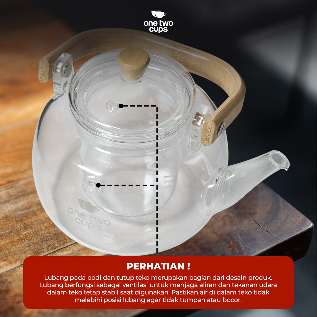 One Two Cups Teko Teh Pitcher Japanese Style Tahan Panas Api Teapot 800ml - 8CV101 Gambar produk One Two Cups Teko Teh Pitcher Japanese Style Tahan Panas Api Teapot 800ml - 8CV101
