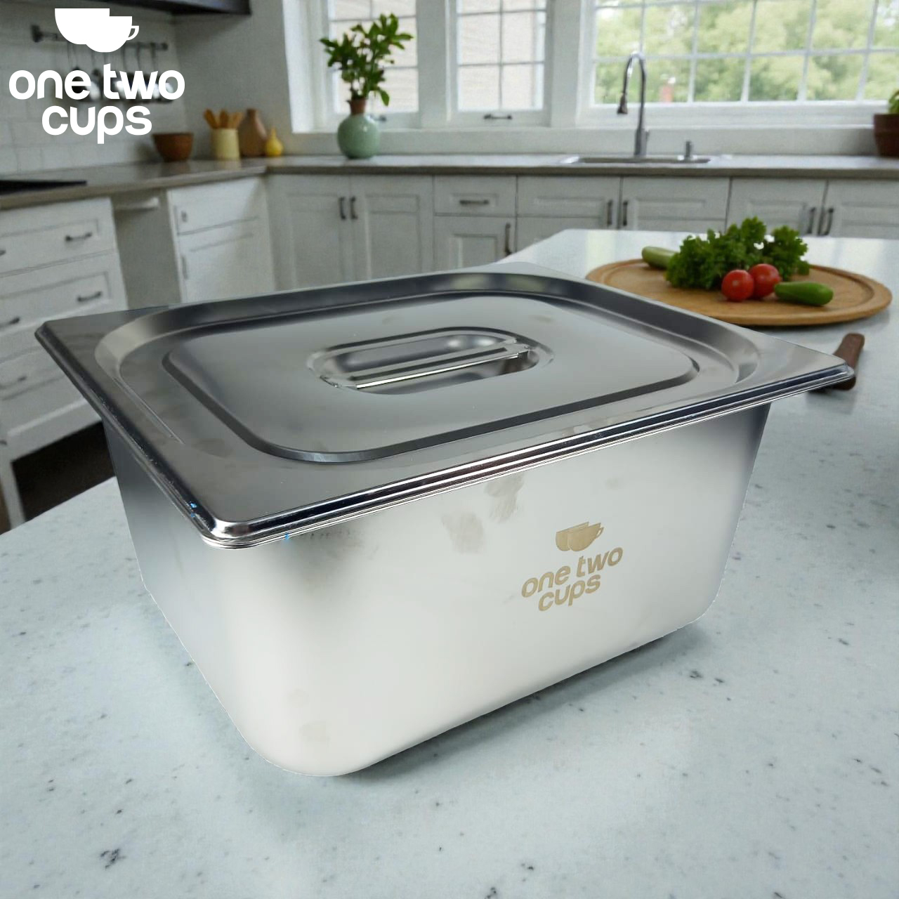 Gambar produk One Two Cups Food Pan Stainless Steel Wadah Makanan dengan Tutup 1/2x15cm - SP215