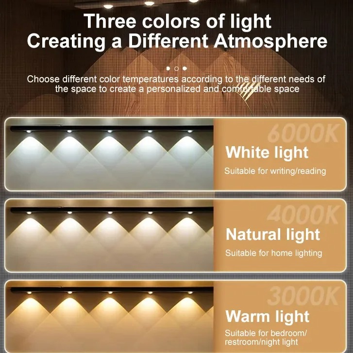 SUNLY Lampu Tempel Magnetic LED 3in1 Color Sensor Light Rechargeable 40cm - S11 Gambar produk SUNLY Lampu Tempel Magnetic LED 3in1 Color Sensor Light Rechargeable 40cm - S11