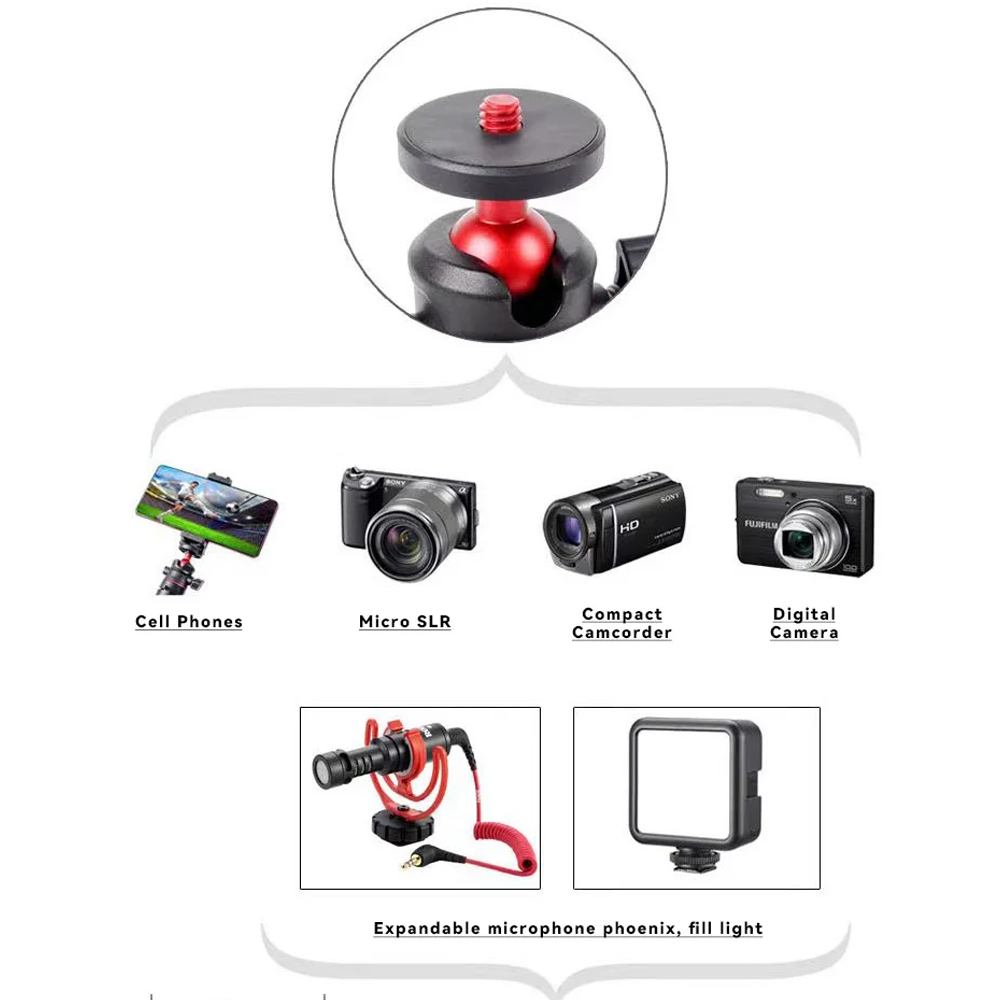 Gambar produk CAMVATE Tripod Mini Camera Retractable Universal Monopod 1/4 Screw - CM-14