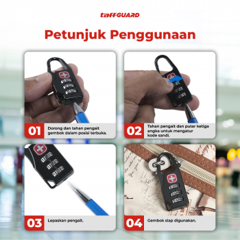 Gambar produk TaffGUARD Swiss Gembok Koper Kode Kombinasi Angka - 104