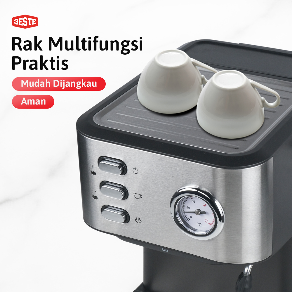 Trieste Mesin Kopi Espresso Coffee Maker 20 Bar 850W 1.5L - CM3020 Gambar produk Trieste Mesin Kopi Espresso Coffee Maker 20 Bar 850W 1.5L - CM3020