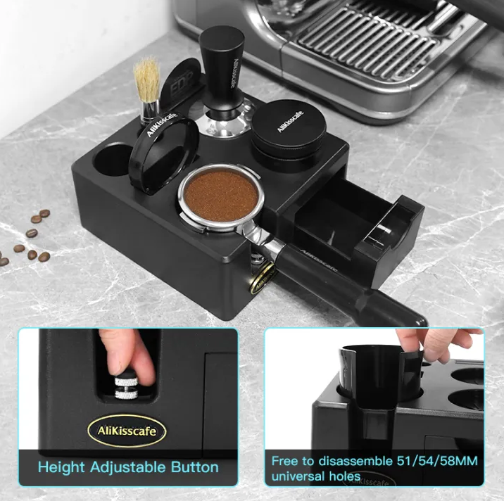 Gambar produk ALIKISSCAFE Coffee Tamper Station Espresso Portafilter 178x178x76mm - AK-324
