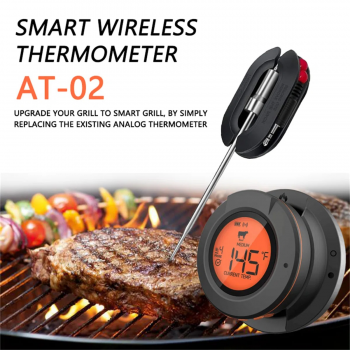TEK Termometer Makanan Digital Daging BBQ Bluetooth Wireless 2 Probe - AT-02