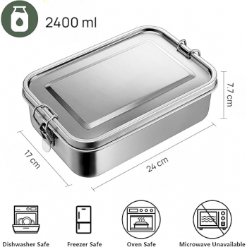 Gambar produk Umigy Kotak Makan Anti Tumpah Lunch Bento Box Stainless Steel 304 2400ml - UM59