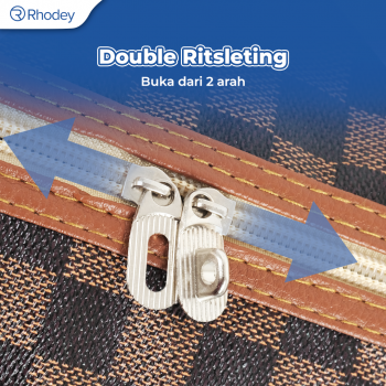 Gambar produk Rhodey RAIMIQI SEMOR Tas Jinjing Duffle Bag PU Leather Unisex 20 Inch Coffee Grid - CB001