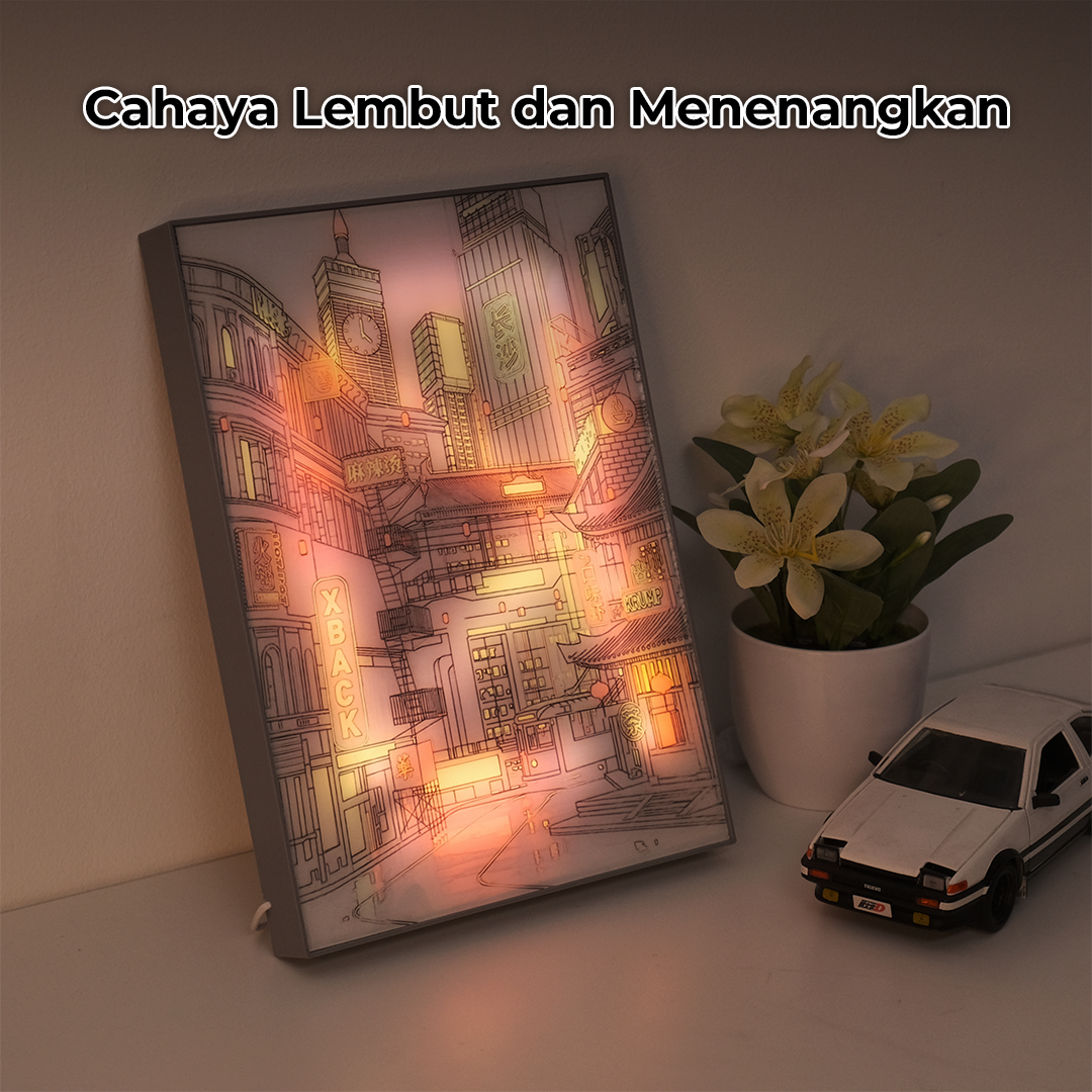 Gambar produk YORYZENG Lampu Meja Hias Lukisan 3in1 Color LED USB 30.5cm Changsha City - YY31