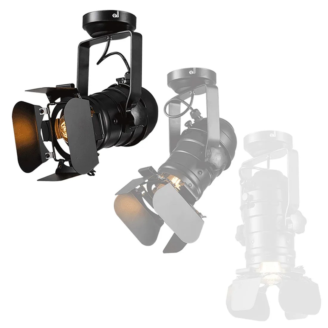 GYUKI Fitting Lampu Sorot Vintage Retro Spotlight Lightning E27 Small - PAR30 Gambar produk GYUKI Fitting Lampu Sorot Vintage Retro Spotlight Lightning E27 Small - PAR30