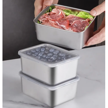 Gambar produk MEXICH Kotak Makan Keeping Box Stainless Steel 410 13.5x10.5x5cm - MX70