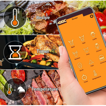 Gambar produk TAKA Termometer Makanan Digital Daging BBQ Bluetooth 2Probe Waterproof - TY530
