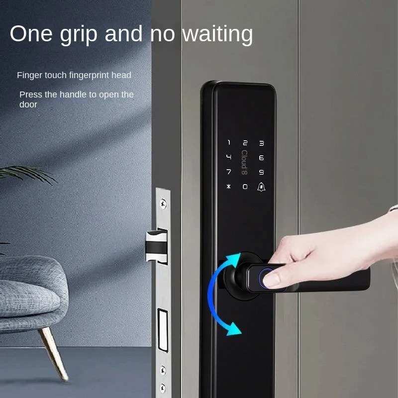 KESONG Smart Door Lock Fingerprint Password Card Alarm - A1 Gambar produk KESONG Smart Door Lock Fingerprint Password Card Alarm - A1