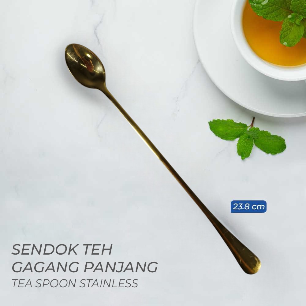 Gambar produk Szpoon Sendok Teh Gagang Panjang Long Tea Spoon Stainless Steel 23.8cm - F80