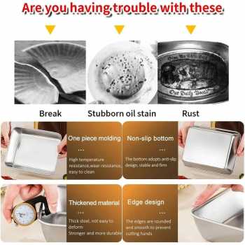 Gambar produk Umigy Loyang Nampan Tray Keeping Box Oven Stainless 201 with Lid M - UM60