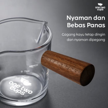 Gambar produk One Two Cups Gelas Milk Jug Pitcher Espresso Double Mouth 75ml - S08