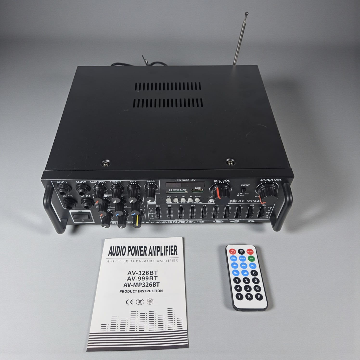 Sunbuck Bluetooth EQ Amplifier Karaoke Mixer Audio FM - AV-MP326BT Gambar produk Sunbuck Bluetooth EQ Amplifier Karaoke Mixer Audio FM - AV-MP326BT