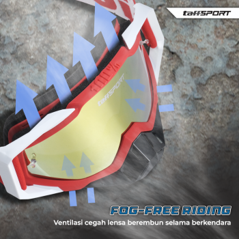 Gambar produk TaffSPORT Kacamata Helm Motor Goggles UV400 Protection Windproof Reflective - UV400