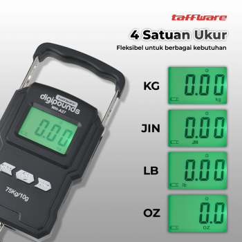 Gambar produk Taffware Digipounds Timbangan Koper Tas Digital Scale 75kg 0.01kg - WH-A27