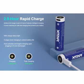 Gambar produk XTAR Baterai Rechargeable 18650 Li-Ion 3500mAh Type C 3.6V 10A 1 PCS - XT-35