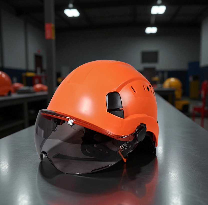 Gambar produk Aolamegs Helm Proyek Konstruksi K3 Safety Protection Double Visor - SF06