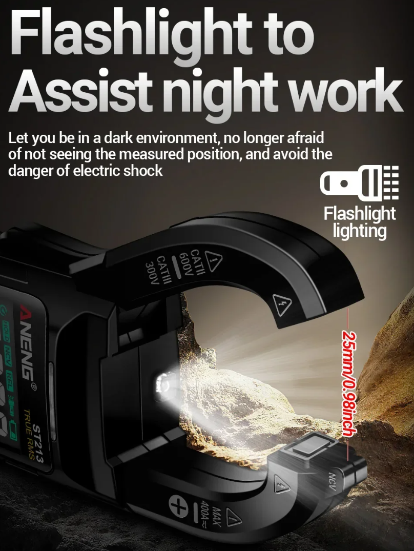 ANENG Clamp Meter Digital Multimeter 6000 Count Dual Screen NCV Tester - ST213 Gambar produk ANENG Clamp Meter Digital Multimeter 6000 Count Dual Screen NCV Tester - ST213