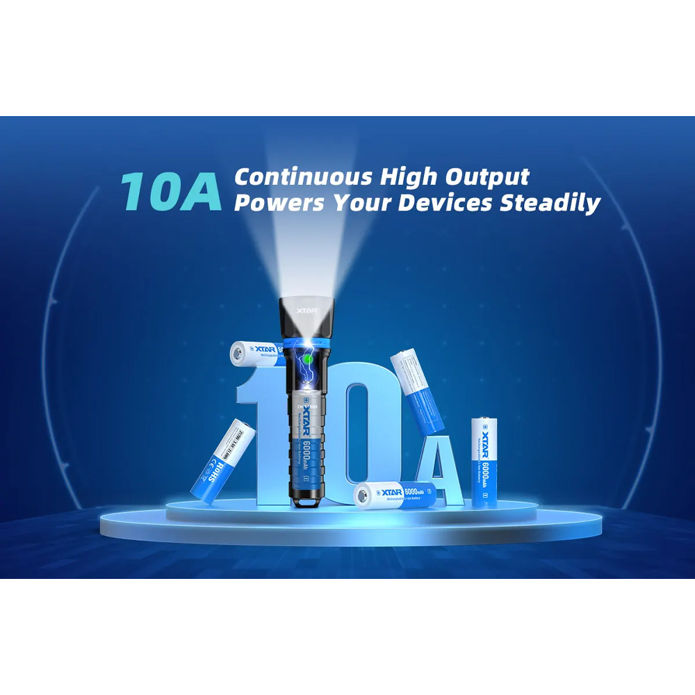 Gambar produk XTAR Baterai Rechargeable 21700 Li-Ion 6000mAh 3.6V 10A 1 PCS - XT-60