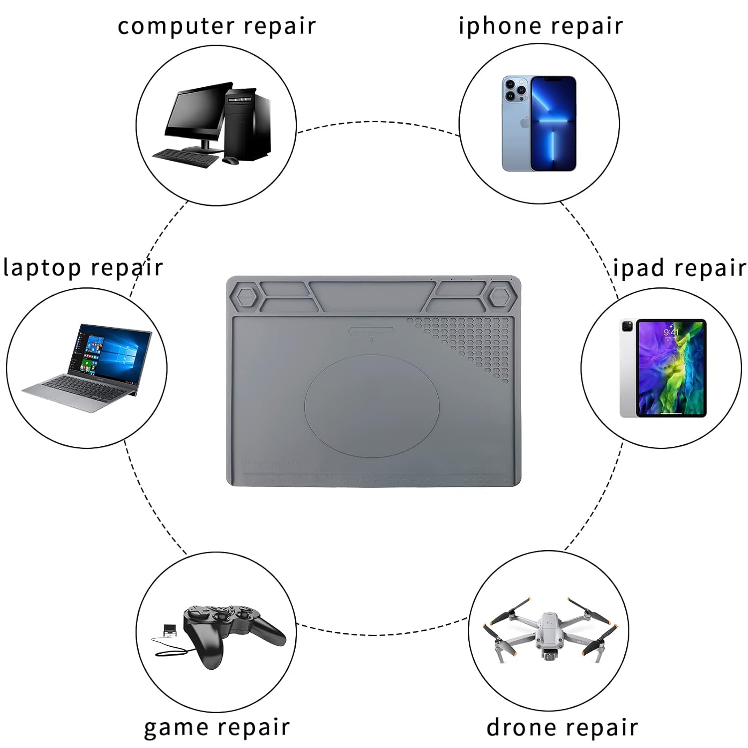 Vludiss Alas Matras Solder Heat Insulation Mat Magnetic 400x290mm - TE-616 Gambar produk Vludiss Alas Matras Solder Heat Insulation Mat Magnetic 400x290mm - TE-616