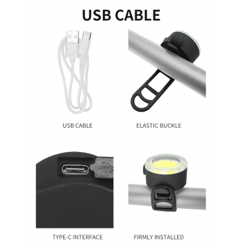 Gambar produk BUCKLOS Lampu Sepeda Depan LED Rechargeable Waterproof 400mAh - VL-80