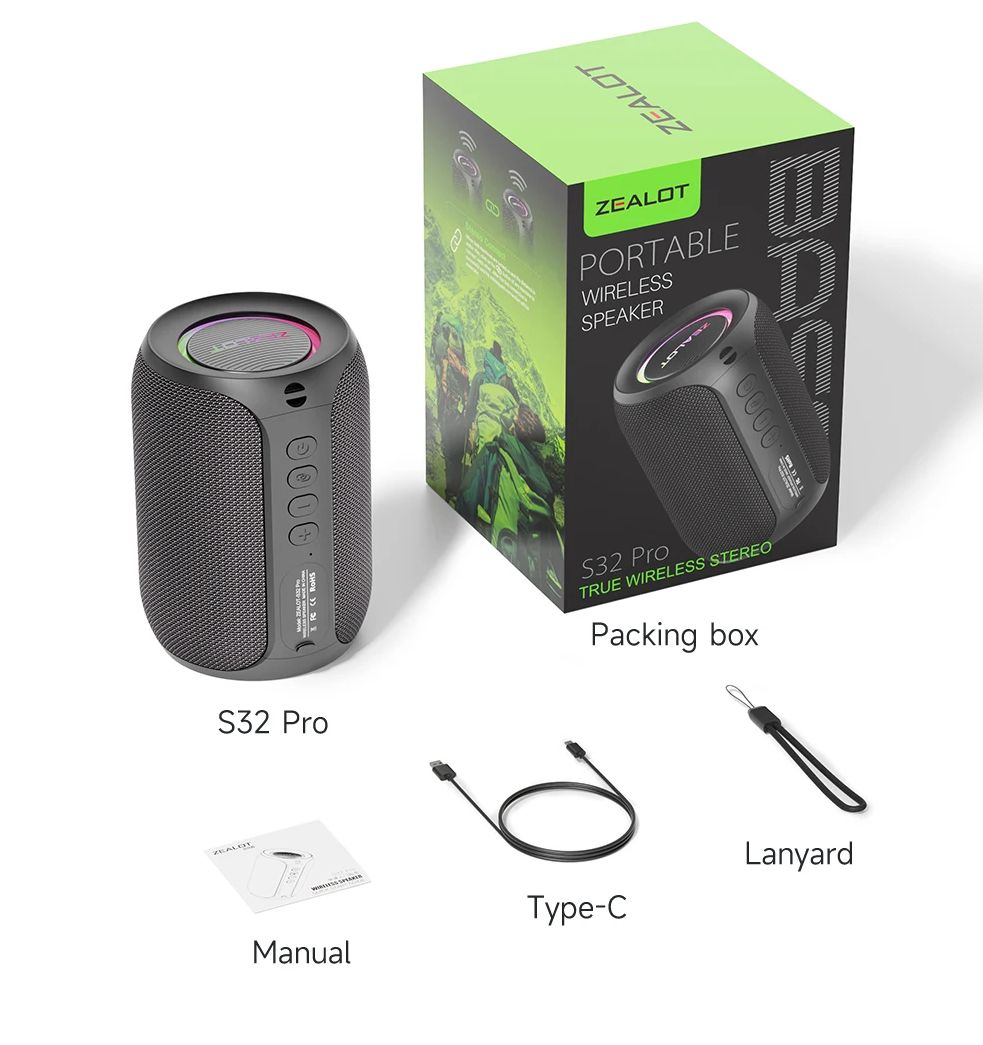 ZEALOT Speaker Bluetooth Portable Subwoofer Waterproof IPX5 3000mAh - S-320 Gambar produk ZEALOT Speaker Bluetooth Portable Subwoofer Waterproof IPX5 3000mAh - S-320