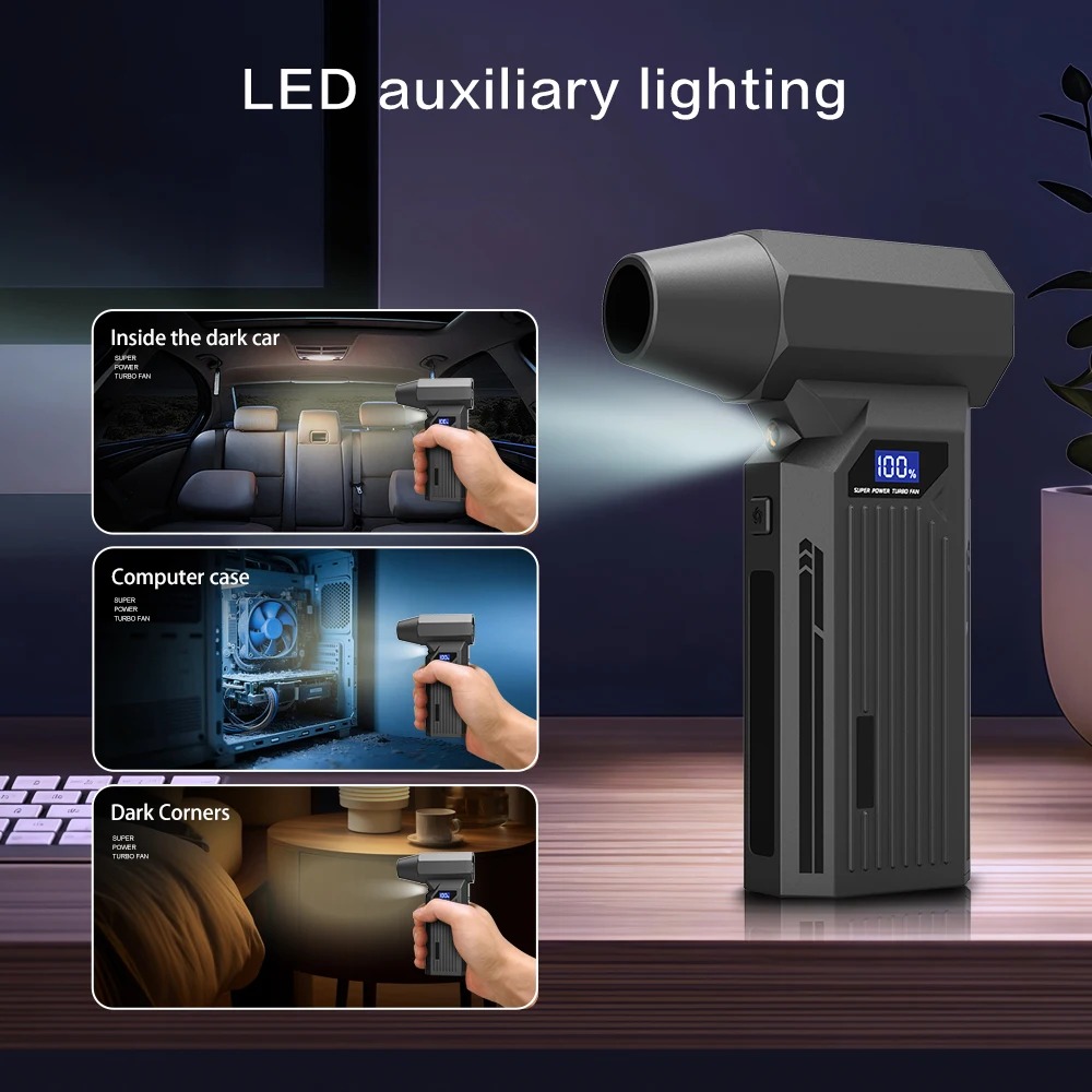 Gambar produk PINTUDY Air Duster Blower Vacuum Turbo Jet Fan 110000RPM 2000mAh 110W - Z2