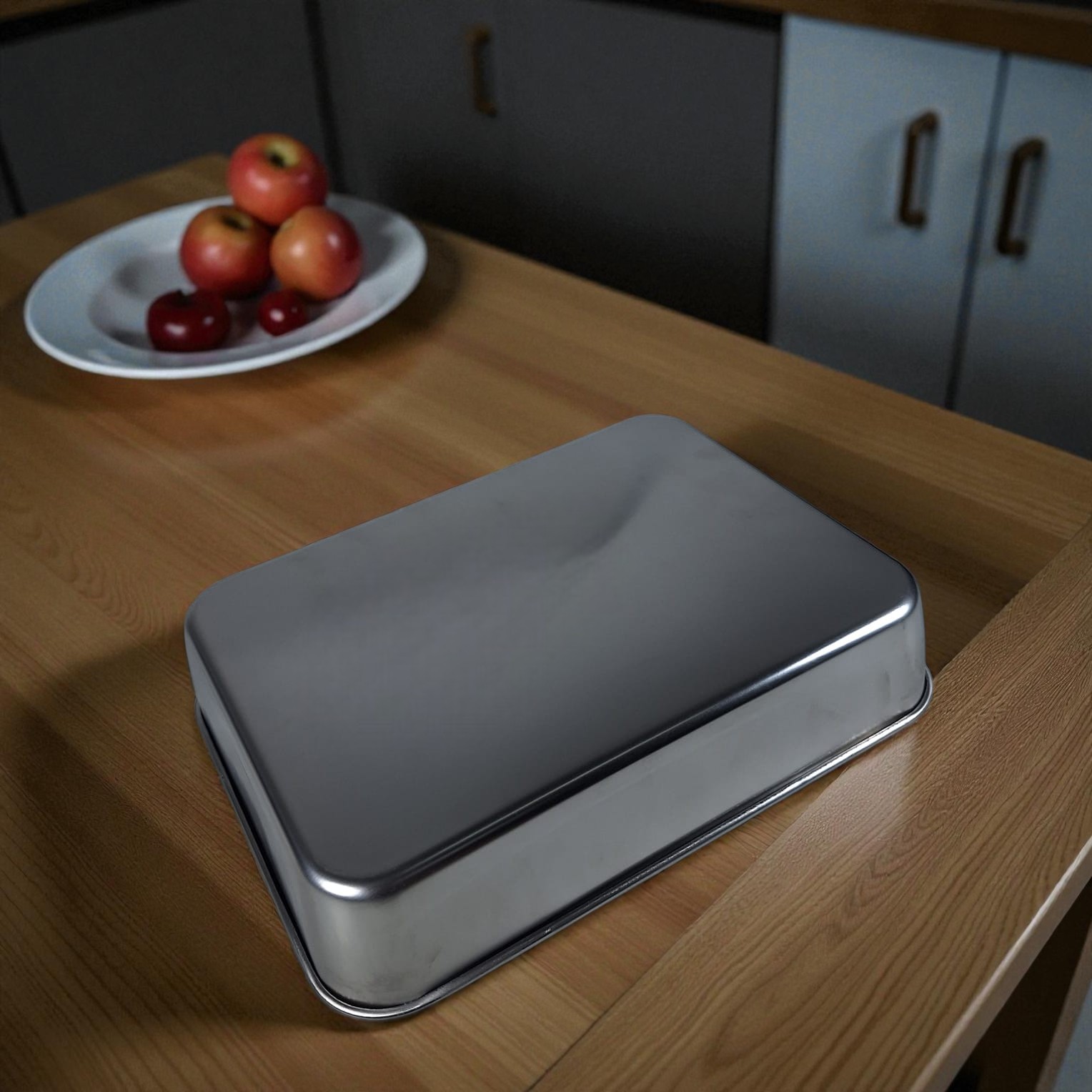 Eggy Loyang Nampan Tray Grill Pan Oven Baking Stainless Steel 430 23.5x17.9x4.5cm - EG36 Gambar produk Eggy Loyang Nampan Tray Grill Pan Oven Baking Stainless Steel 430 23.5x17.9x4.5cm - EG36