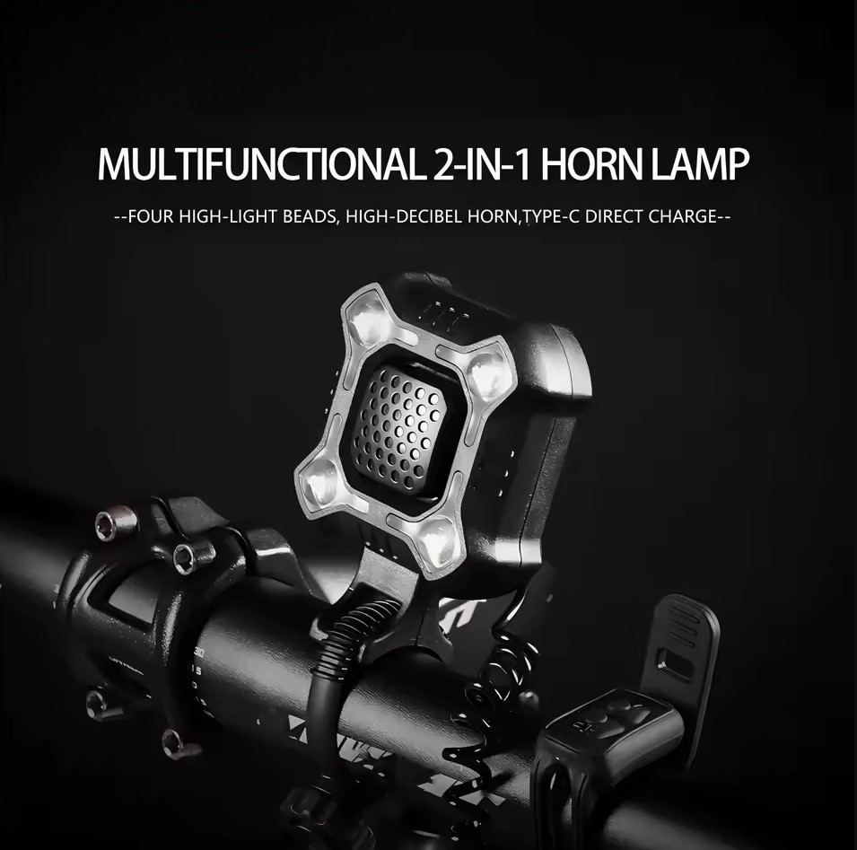 Gambar produk LIDS Lampu Depan Sepeda Klakson 2 in 1 LED Rechargeable 1200mAh - XA-324