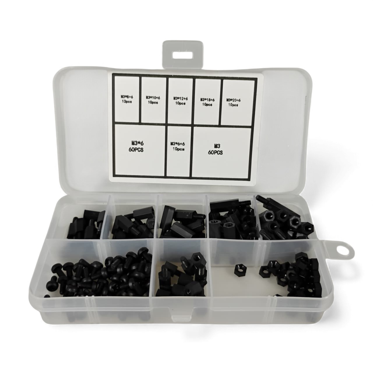 Gambar produk XHHD Set Stand Off Spacer Kit Hex Plastik Nilon M3 180 PCS - M3