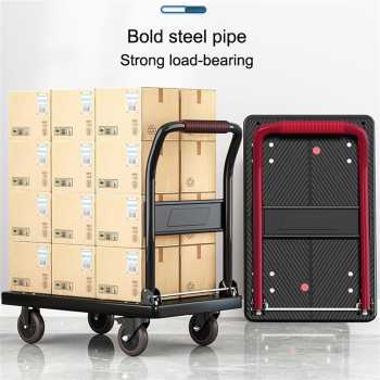 Gambar produk PICKU Troli Barang Lipat Foldable Flatbed Cart Silent Wheel 58x88cm - PC-88