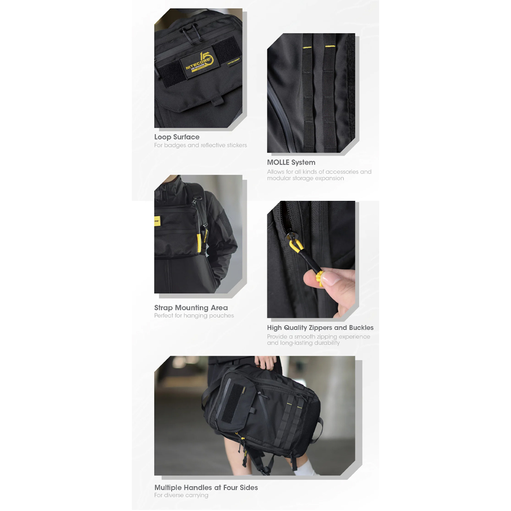 Gambar produk NITECORE Tas Ransel Laptop 15.6 Inch 500D Cordura MOLLE System 23L - BP23 PRO