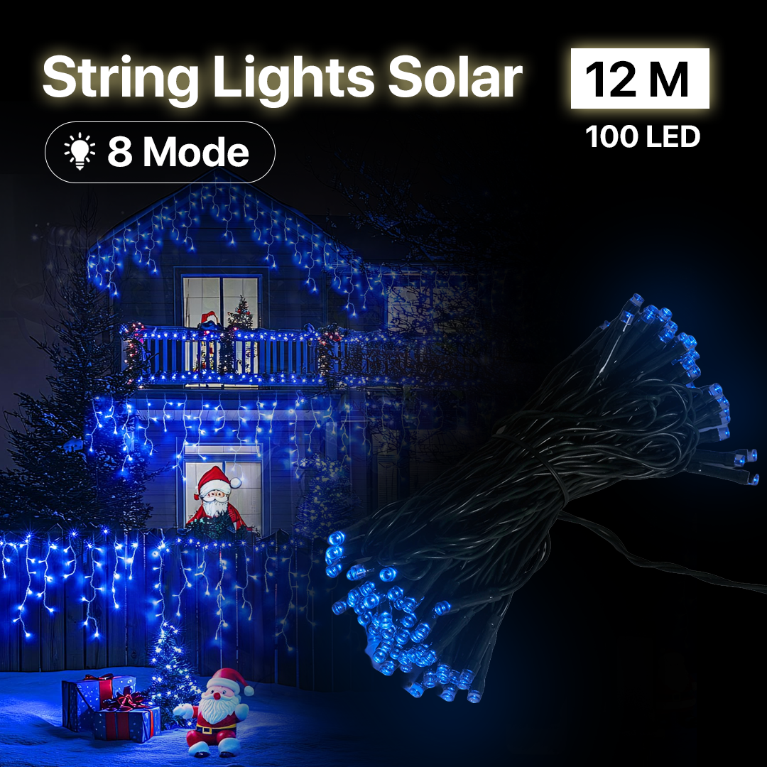 ZONNY Lampu Hias Tumblr String Lights Solar Waterproof 100 LED 12M - Z12 Gambar produk ZONNY Lampu Hias Tumblr String Lights Solar Waterproof 100 LED 12M - Z12