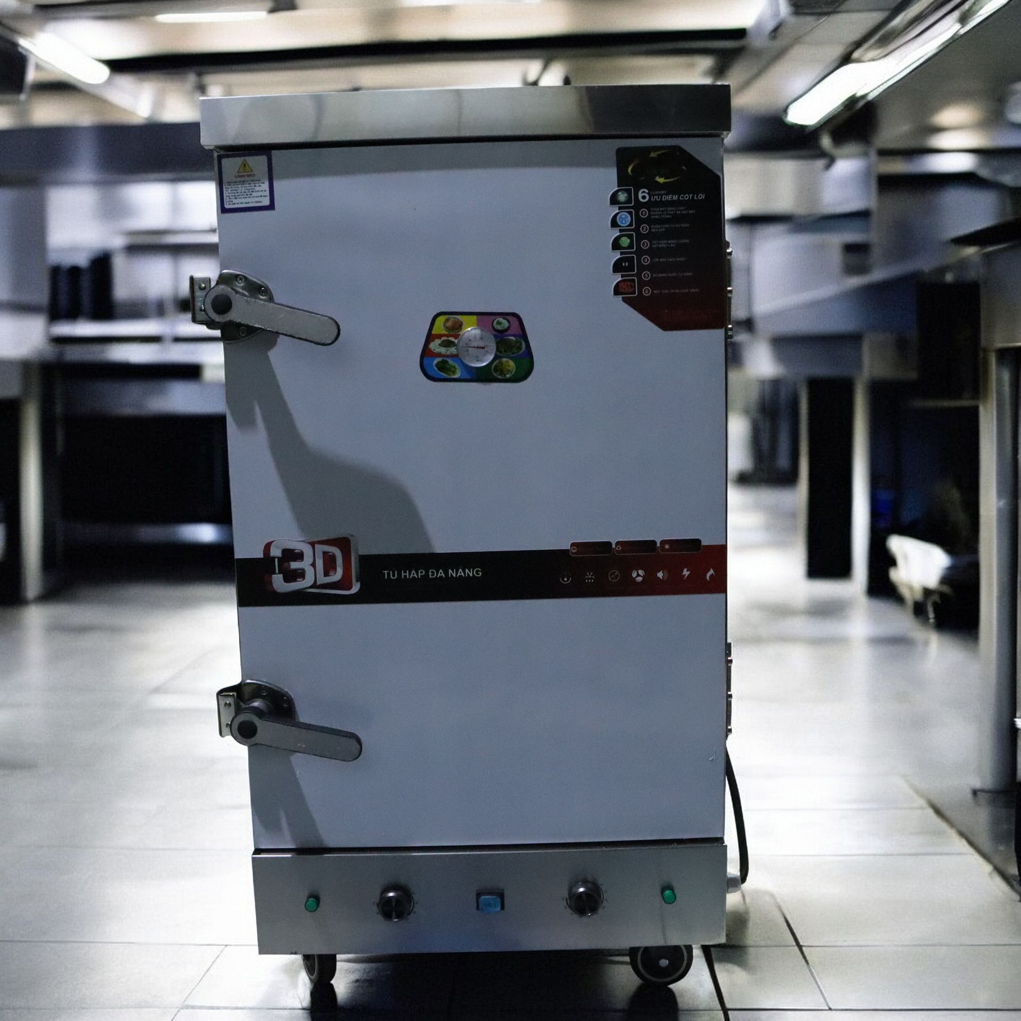 RUITAI Mesin Penanak Nasi Steamer Rice Cart 10 Tray 150 People 12kW - RT-150 Gambar produk RUITAI Mesin Penanak Nasi Steamer Rice Cart 10 Tray 150 People 12kW - RT-150