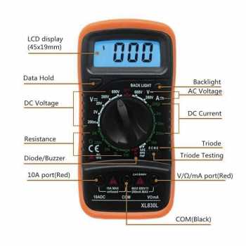 Gambar produk JUNEJOUR Mini Digital Multimeter AC/DC Voltage Tester 1999 Count - XL830L