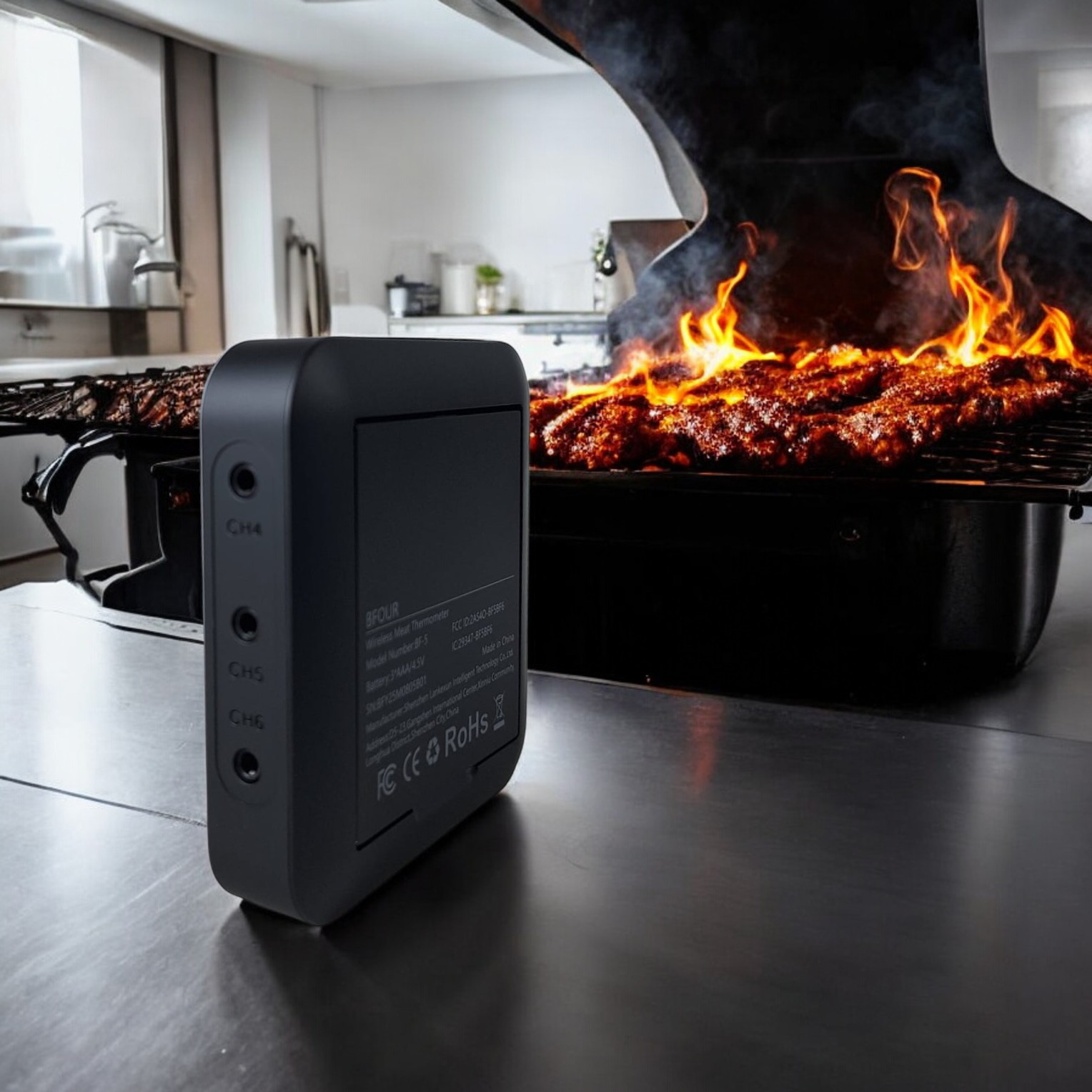 Gambar produk BFOUR Termometer Makanan Digital Daging BBQ Grill Bluetooth 1 Probe - BF-5