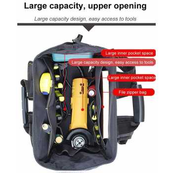 Gambar produk YISHENG Tas Perkakas Tukang Mekanik Storage Tool Backpack 31x20x43cm - ISY03
