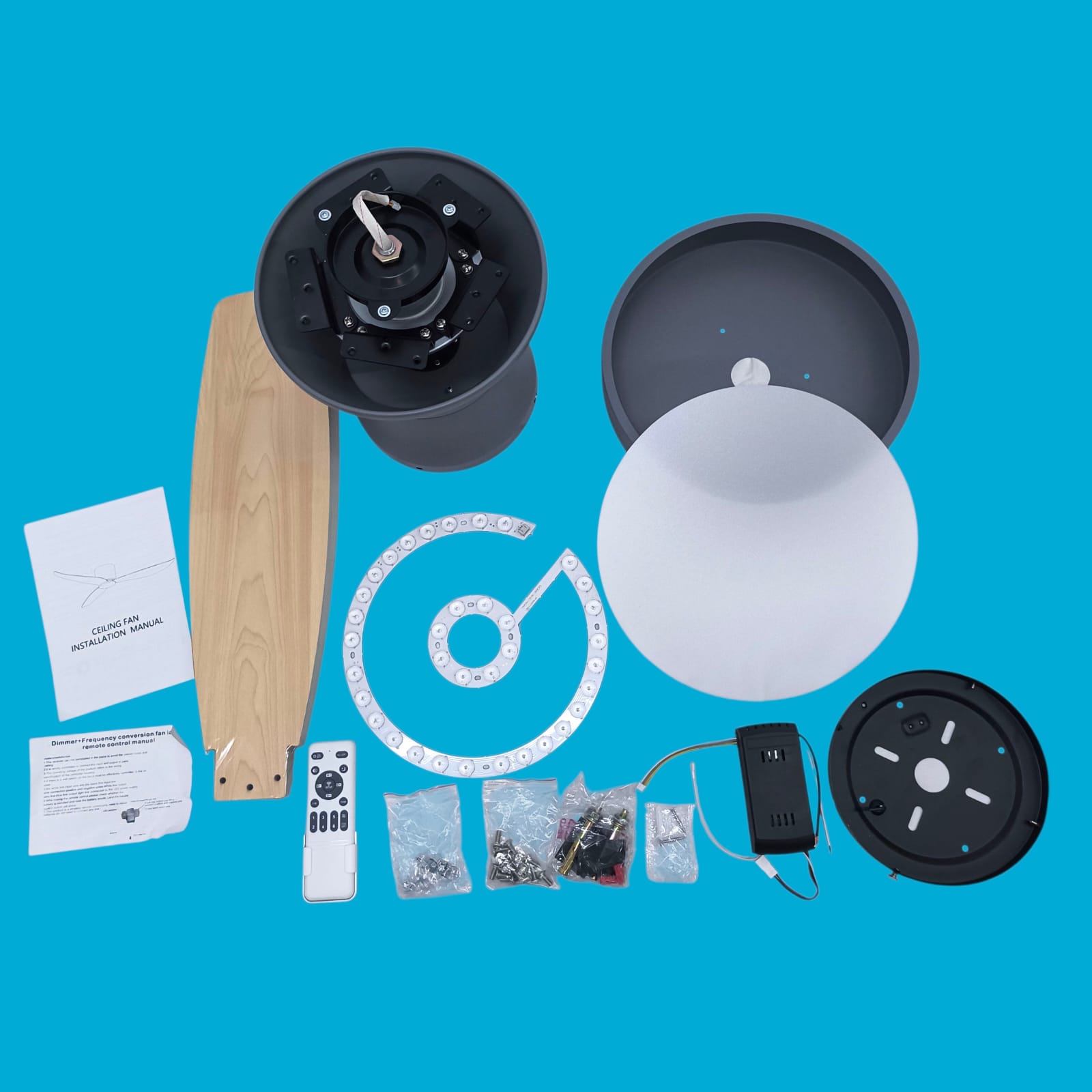 Gambar produk SOVE Kipas Angin Gantung Lampu Tri Color 52 Inch with Remote Control - APP-3