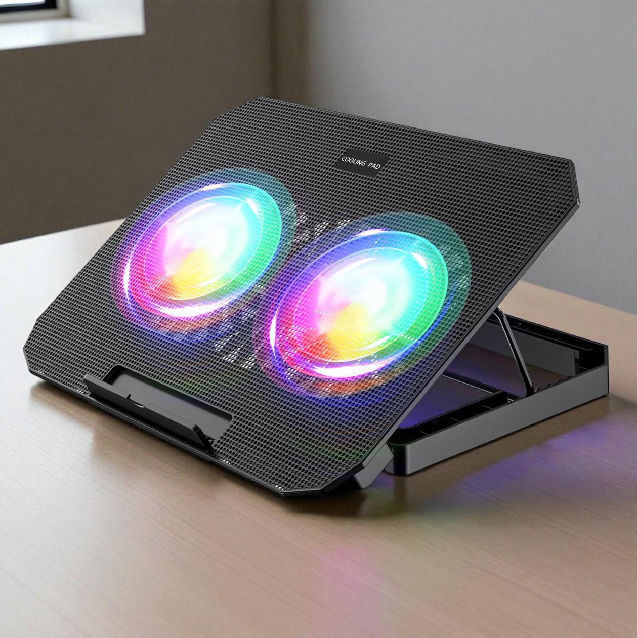 iDock Cooling Pad Laptop Gaming Kipas Pendingin 2 Fan 17 Inch with RGB - N33 Gambar produk iDock Cooling Pad Laptop Gaming Kipas Pendingin 2 Fan 17 Inch with RGB - N33