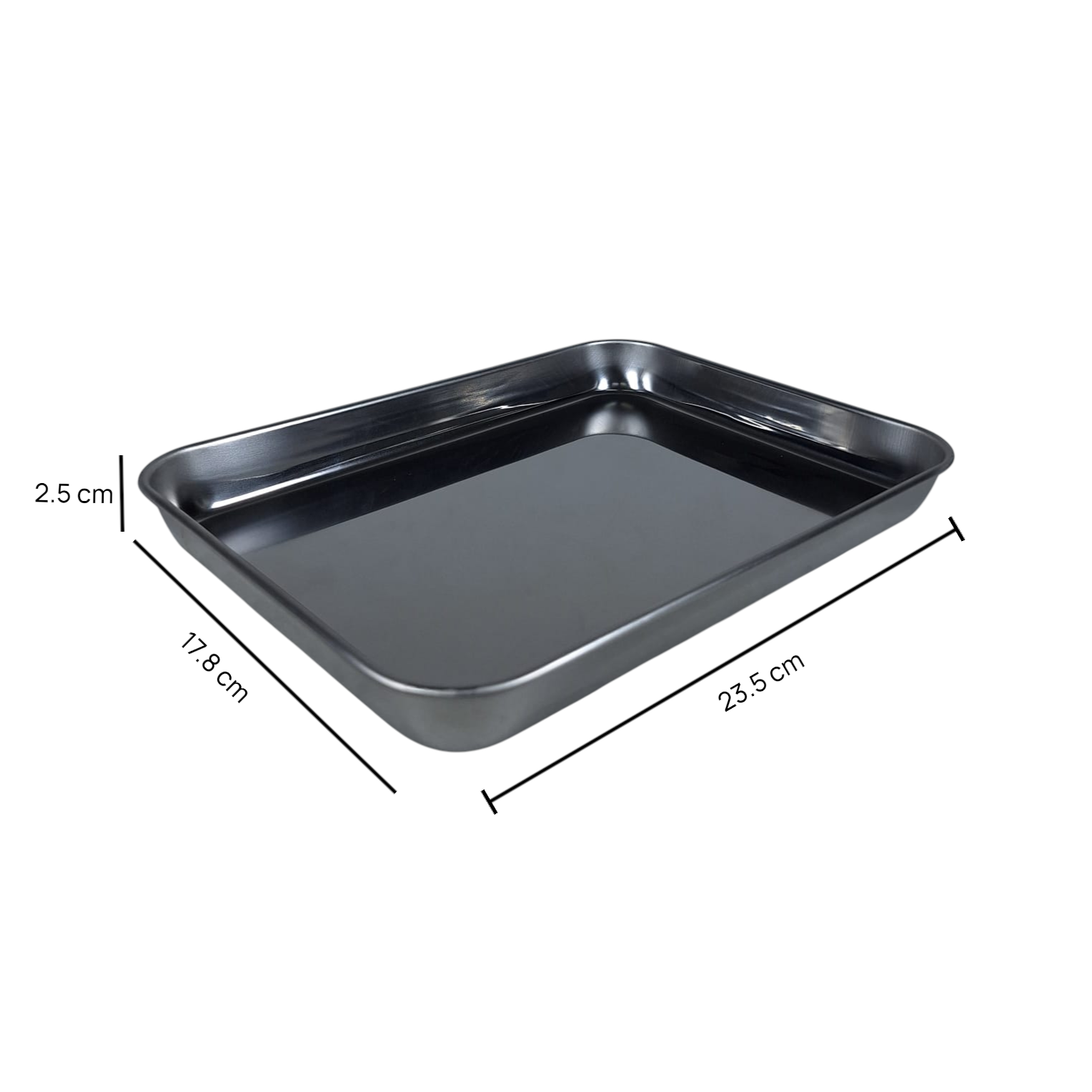 Eggy Loyang Nampan Tray Grill Pan Oven Baking Stainless Steel 430 23.5x17.8x2.5cm - EG36 Gambar produk Eggy Loyang Nampan Tray Grill Pan Oven Baking Stainless Steel 430 23.5x17.8x2.5cm - EG36