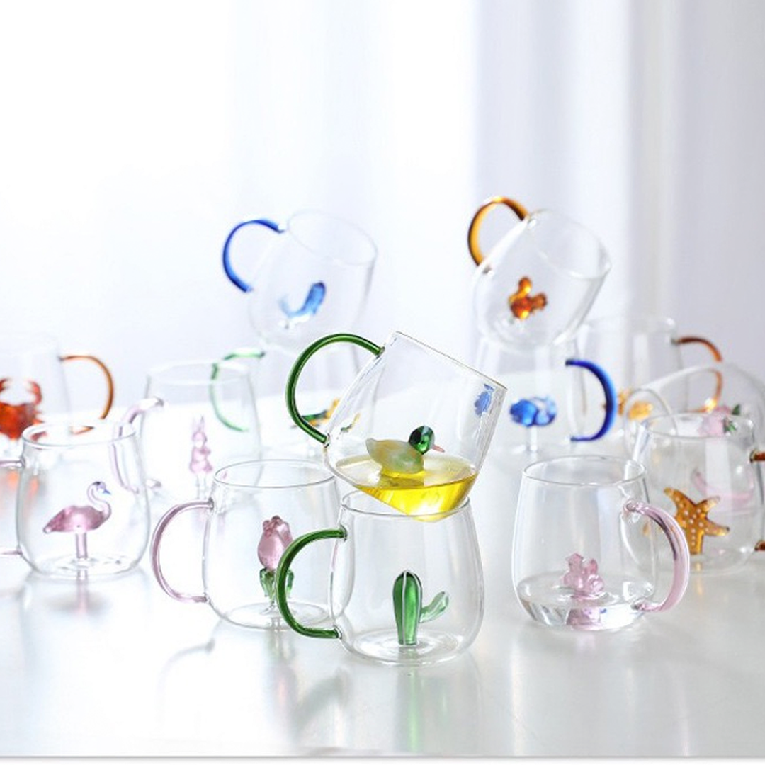 Gambar produk LAZZY Cangkir Kopi Kaca Tahan Panas Duck Aesthetic Mug 400ml Duck - L400